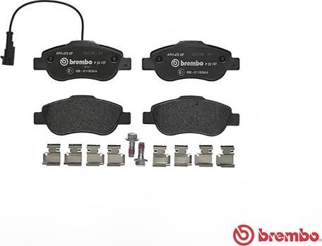 Brembo P 23 107 - Тормозные колодки, дисковые, комплект autospares.lv