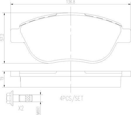 Brembo P23119N - Тормозные колодки, дисковые, комплект autospares.lv