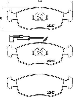 Brembo P 23 121 - Тормозные колодки, дисковые, комплект autospares.lv