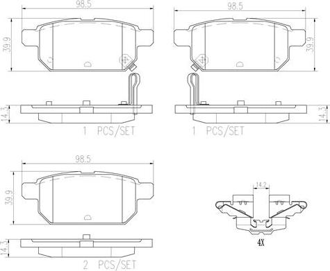 Brembo P79029N - Тормозные колодки, дисковые, комплект autospares.lv