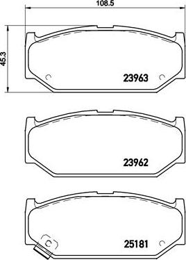 Magneti Marelli T2049MM - Тормозные колодки, дисковые, комплект autospares.lv