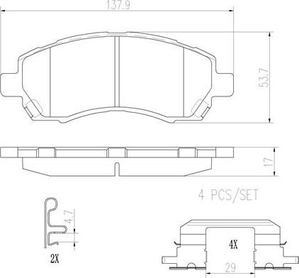 Brembo P78009N - Тормозные колодки, дисковые, комплект autospares.lv