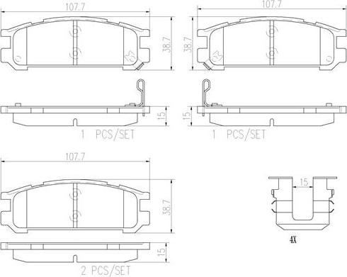 Brembo P78005N - Тормозные колодки, дисковые, комплект autospares.lv