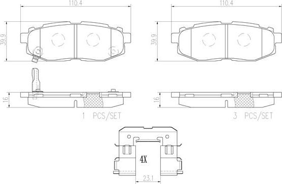 Brembo P78018N - Тормозные колодки, дисковые, комплект autospares.lv