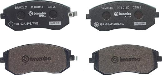 Brembo P 78 013X - Тормозные колодки, дисковые, комплект autospares.lv