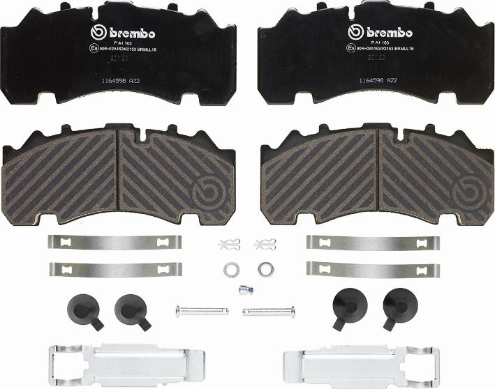 Brembo P A1 103 - Тормозные колодки, дисковые, комплект autospares.lv