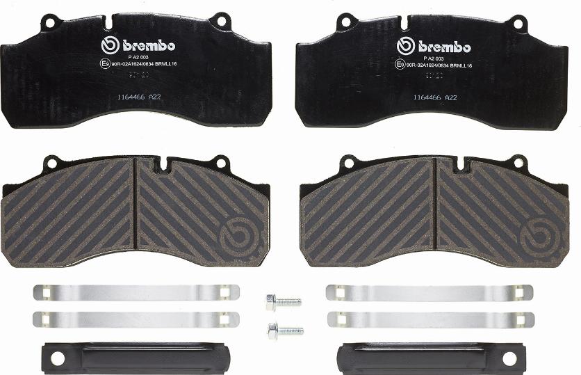 Brembo P A2 003 - Тормозные колодки, дисковые, комплект autospares.lv