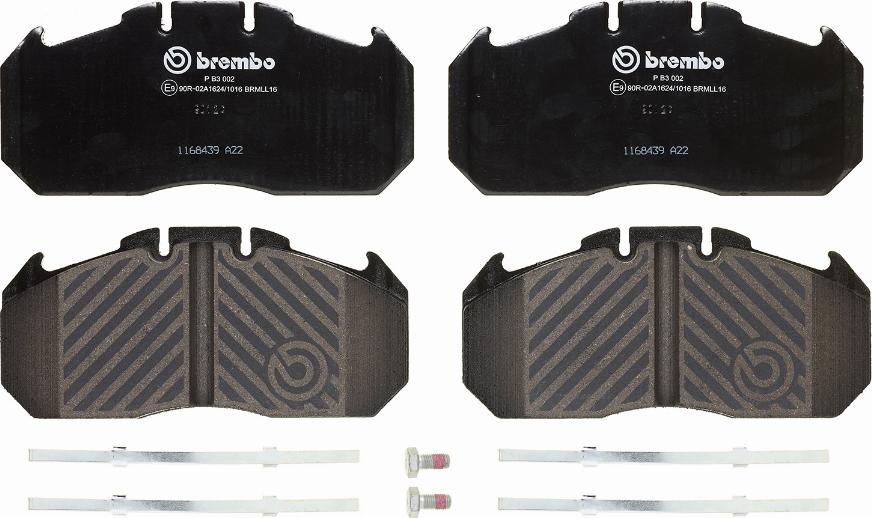 Brembo P B3 002 - Тормозные колодки, дисковые, комплект autospares.lv