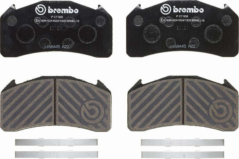 Brembo P C7 009 - Тормозные колодки, дисковые, комплект autospares.lv