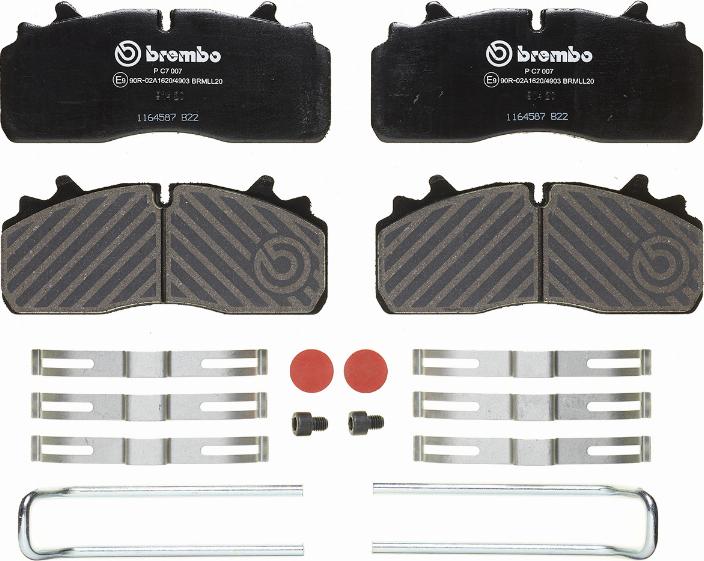 Brembo P C7 007 - Тормозные колодки, дисковые, комплект autospares.lv