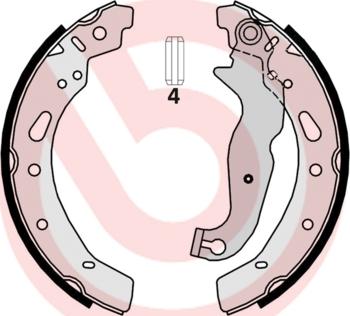 Brembo S 24 540 - Комплект тормозных колодок, барабанные autospares.lv