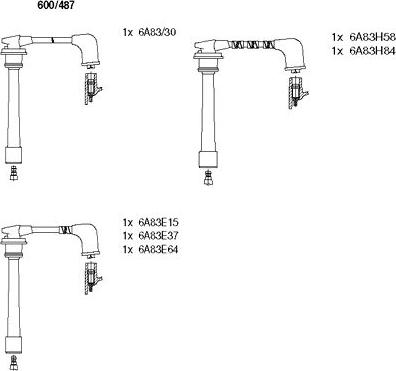 Bremi 600/487 - Комплект проводов зажигания autospares.lv