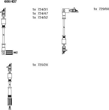 Bremi 600/437 - Комплект проводов зажигания autospares.lv