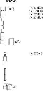 Bremi 600/345 - Комплект проводов зажигания autospares.lv