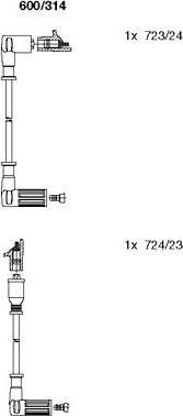 Bremi 600/314 - Комплект проводов зажигания autospares.lv