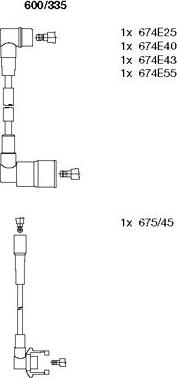 Bremi 600/335 - Комплект проводов зажигания autospares.lv
