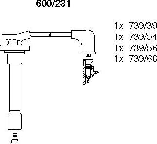 Bremi 600/231 - Комплект проводов зажигания autospares.lv