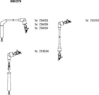 Bremi 600/279 - Комплект проводов зажигания autospares.lv