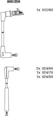 Bremi 800/259 - Комплект проводов зажигания autospares.lv