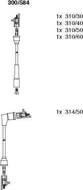 Bremi 300/584 - Комплект проводов зажигания autospares.lv