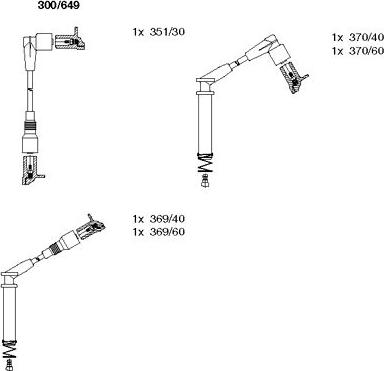 Bremi 300/649 - Комплект проводов зажигания autospares.lv