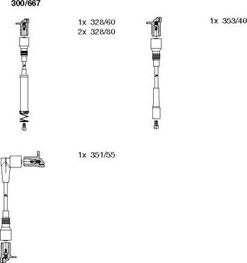 Bremi 300/667 - Комплект проводов зажигания autospares.lv