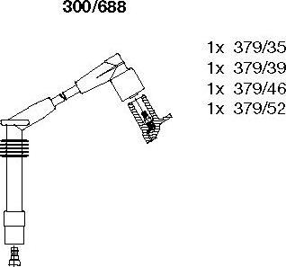 Bremi 300/688 - Комплект проводов зажигания autospares.lv