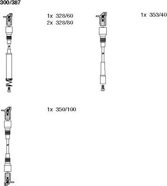 Bremi 300/387 - Комплект проводов зажигания autospares.lv