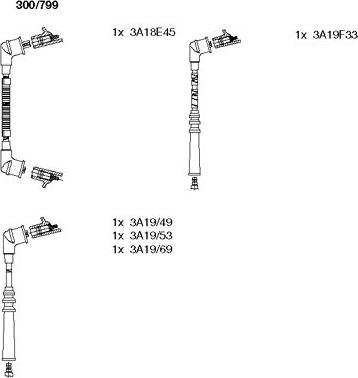 Bremi 300/799 - Комплект проводов зажигания autospares.lv