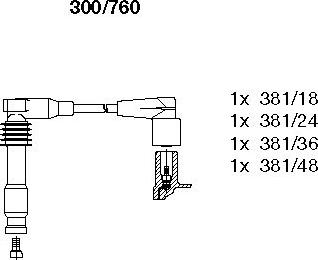 Bremi 300/760 - Комплект проводов зажигания autospares.lv