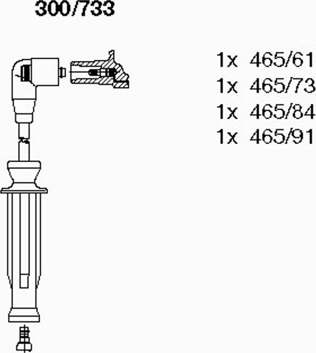 Bremi 300/733 - Комплект проводов зажигания autospares.lv