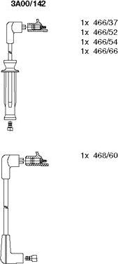 Bremi 3A00/142 - Комплект проводов зажигания autospares.lv