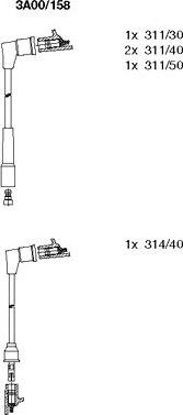 Bremi 3A00/158 - Комплект проводов зажигания autospares.lv