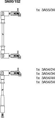 Bremi 3A00/152 - Комплект проводов зажигания autospares.lv