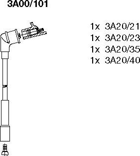 Bremi 3A00/101 - Комплект проводов зажигания autospares.lv