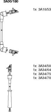 Bremi 3A00/180 - Комплект проводов зажигания autospares.lv