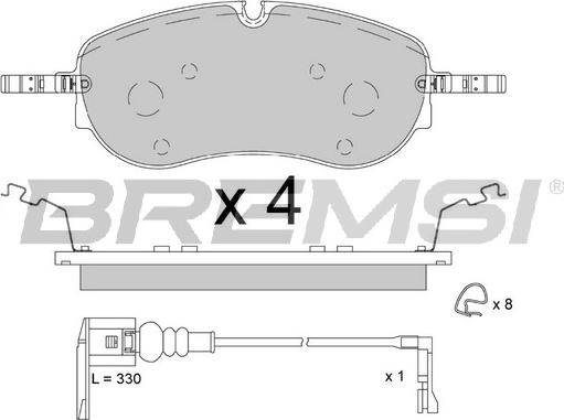 Bremsi BP3911 - Тормозные колодки, дисковые, комплект autospares.lv