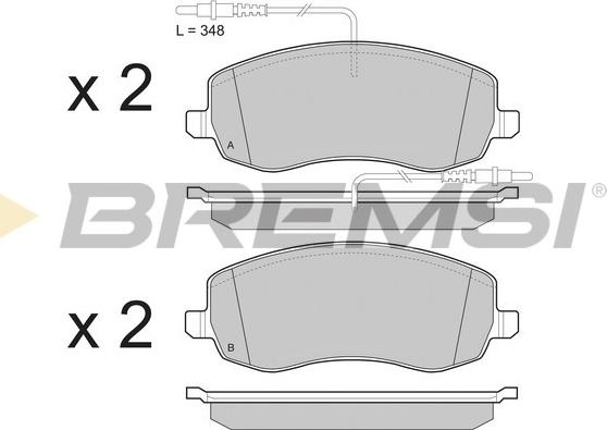 Bremsi BP3499 - Тормозные колодки, дисковые, комплект autospares.lv