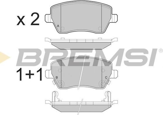 Bremsi BP3495 - Тормозные колодки, дисковые, комплект autospares.lv