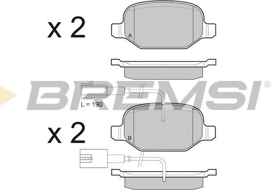 Bremsi BP3490 - Тормозные колодки, дисковые, комплект autospares.lv