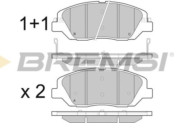 Bremsi BP3492 - Тормозные колодки, дисковые, комплект autospares.lv