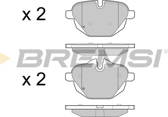 Bremsi BP3449 - Тормозные колодки, дисковые, комплект autospares.lv