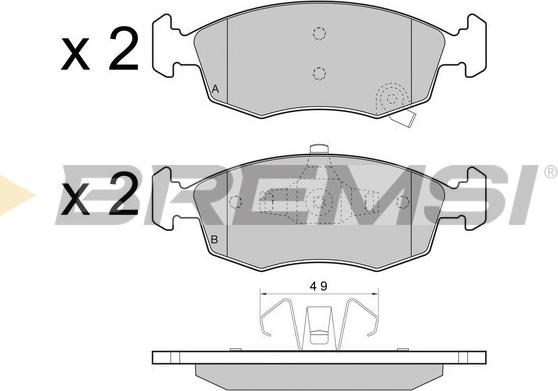 Bremsi BP3445 - Тормозные колодки, дисковые, комплект autospares.lv