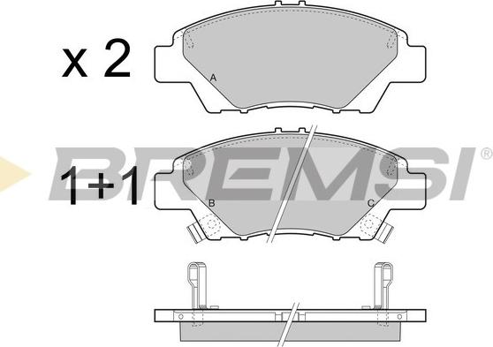 Bremsi BP3446 - Тормозные колодки, дисковые, комплект autospares.lv