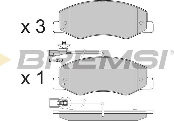 Bremsi BP3440 - Тормозные колодки, дисковые, комплект autospares.lv