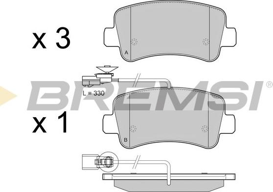 Bremsi BP3441 - Тормозные колодки, дисковые, комплект autospares.lv