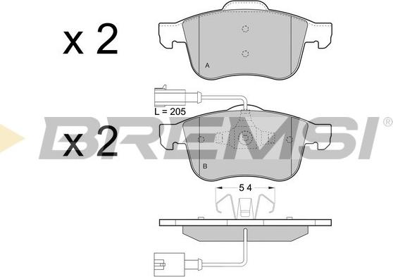 Bremsi BP3443 - Тормозные колодки, дисковые, комплект autospares.lv