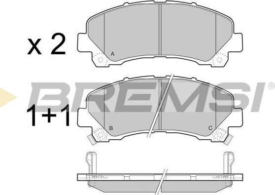 Bremsi BP3442 - Тормозные колодки, дисковые, комплект autospares.lv