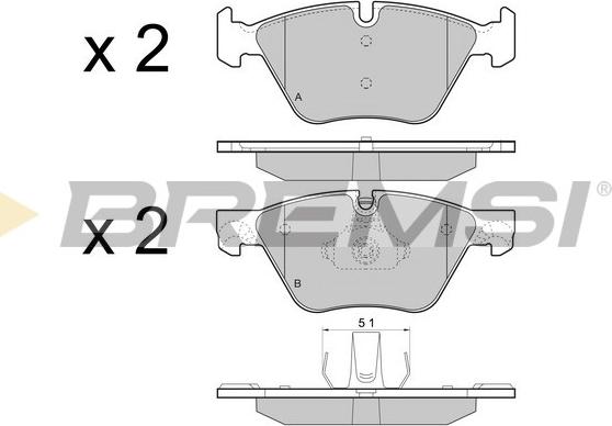 Bremsi BP3447 - Тормозные колодки, дисковые, комплект autospares.lv