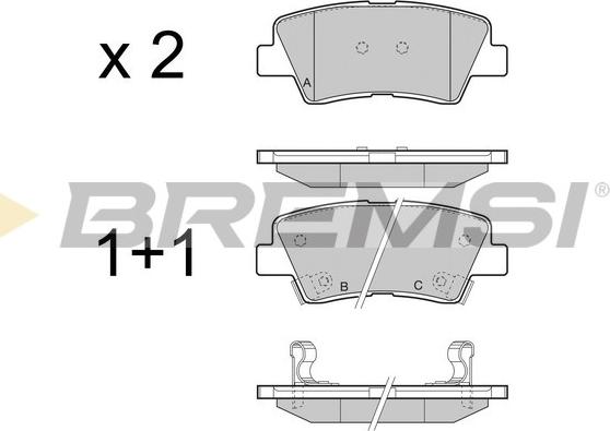 Bremsi BP3456 - Тормозные колодки, дисковые, комплект autospares.lv